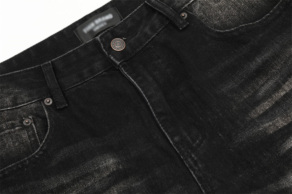 Washed White Denim Bootcut Pants Men