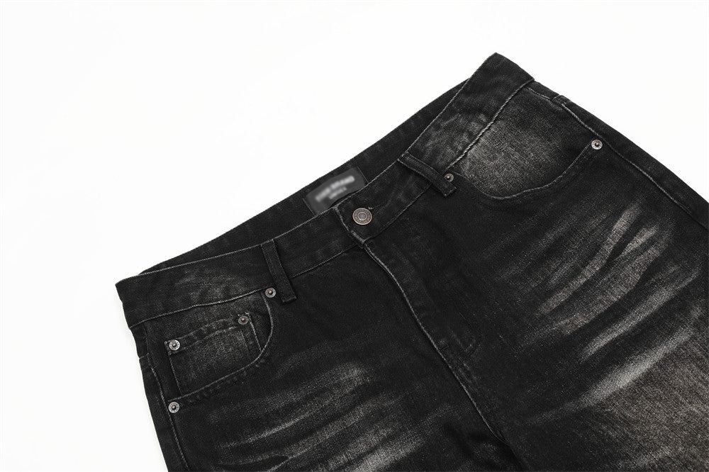 Washed White Denim Bootcut Pants Men